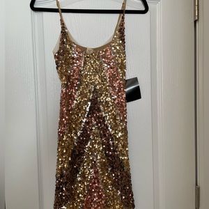 Arden B bronze sequin sexy mini dress